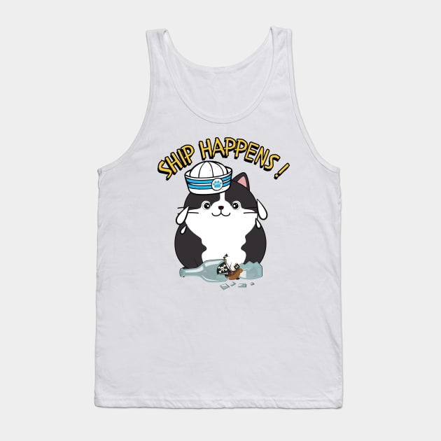 Ship Happens - Funny fat cat Tank Top by Pet Station